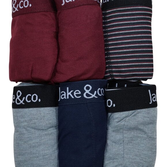 Jake & Co 6-Pack Men's Big & Tall Boxer Briefs Underwear NWT 5XL 6XL 7XL - Picture 2 of 3